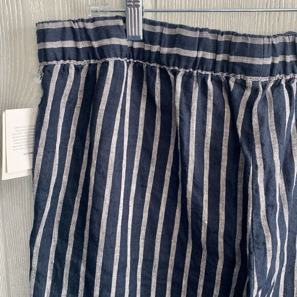 Ellen Tracy Blue Stripe Linen Pant Size Large NWT - Picture 5 of 5